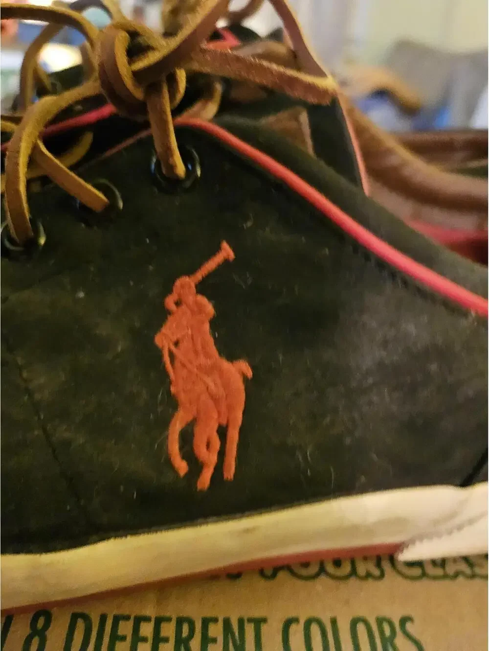 POLO RALPH LAUREN Shoes Size 12 Mens - BLACK Red Pony Logo - used see pics